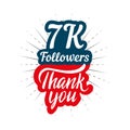 Thank you 7K followers card for celebrating many followers in social network